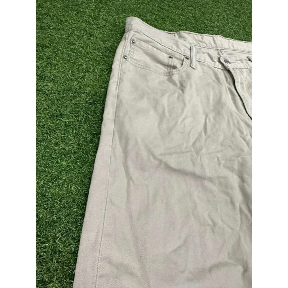 Levi's 514 Straight Leg Jeans‎ Mens 36x29 Beige Denim Patch Logo Streetwear
